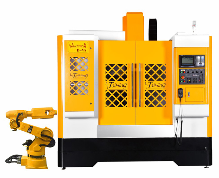 线轨机D-V8（三菱系统）—CNC850三轴线轨机(高速高精密零件立式加工中心机） （带油雾得理器） 主轴转速达18000转 ，带机械手